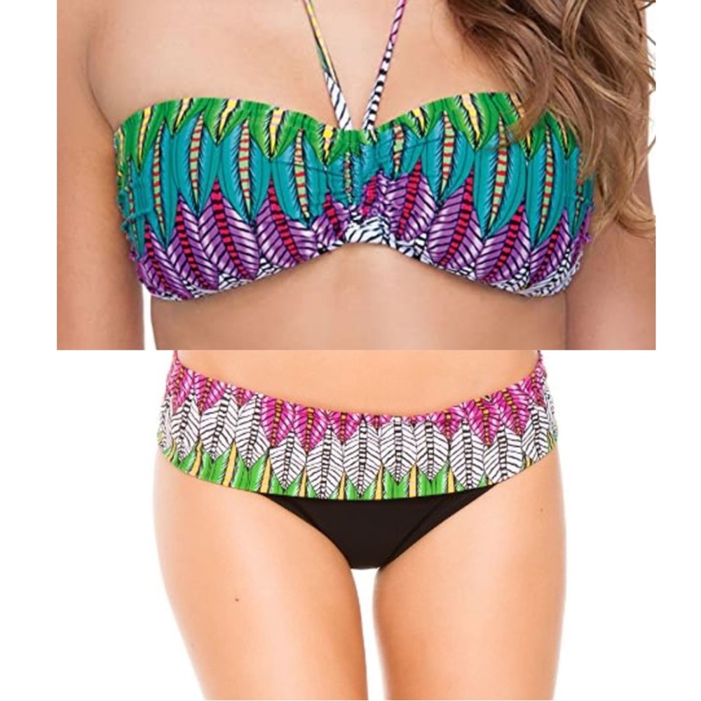 Profile by Gottex Mexicana Collection Set. Bandeau Top and Bikini bottom